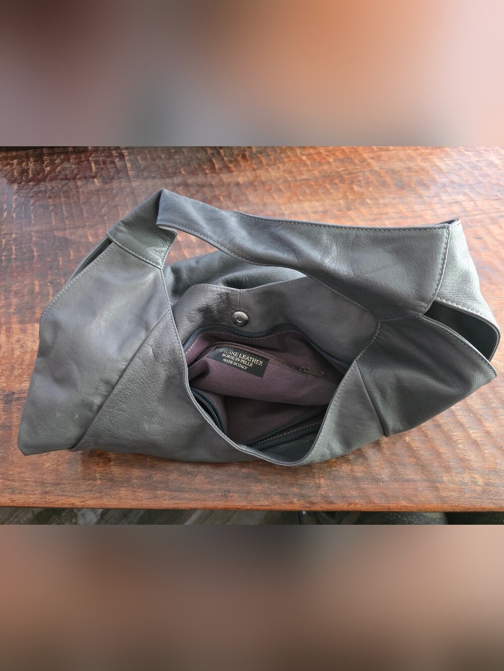 Italian Leather Borse In Pelle Hobo HandBag - Picture 2 of 5